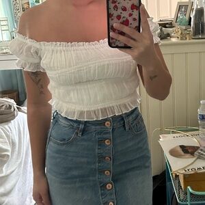 Free People Off the Shoulder Crop Top